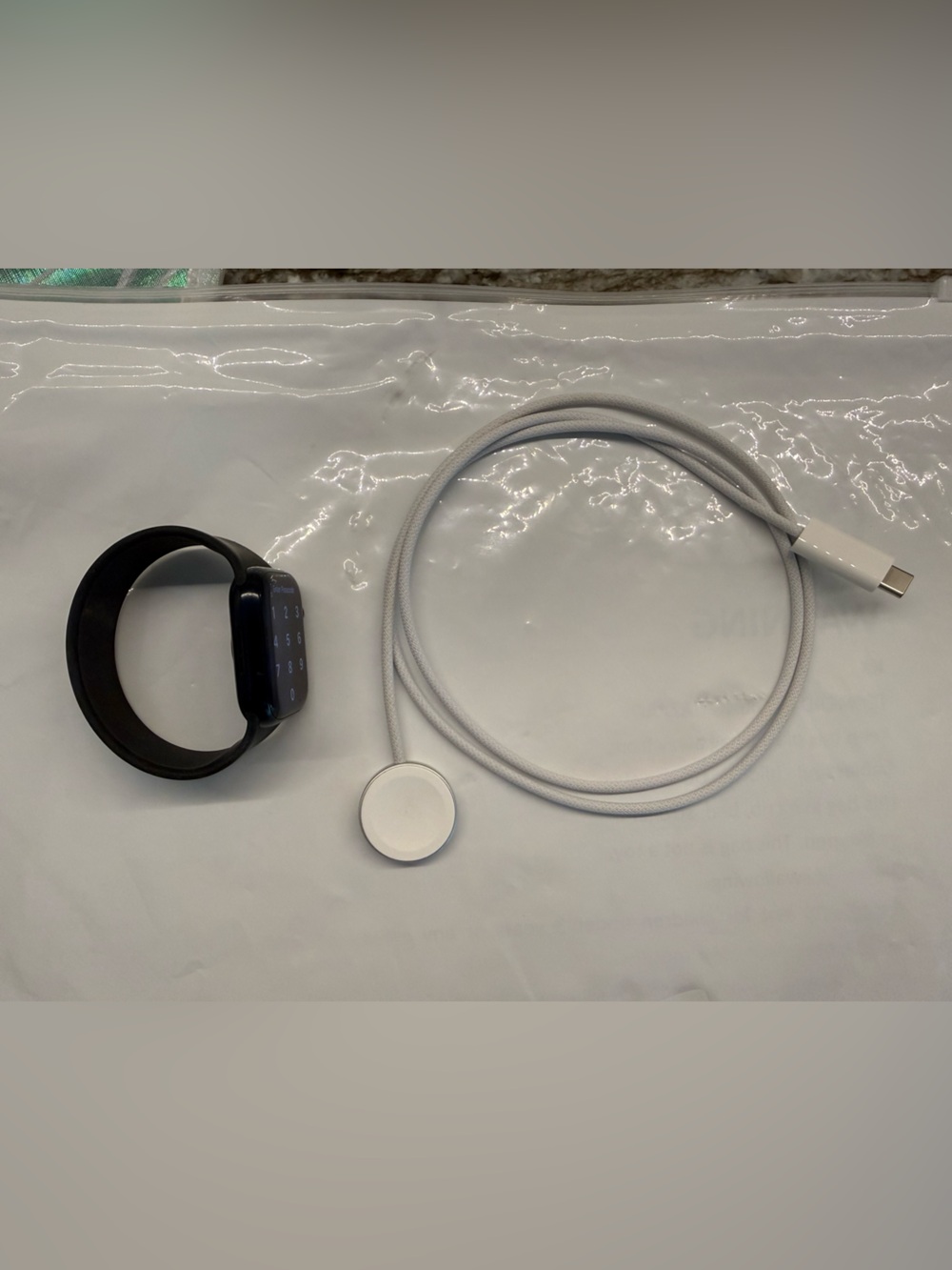 Apple Watch series 7 41mm aluminum with black silicone wrist band